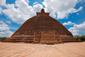 Aerial view of the Jetavanarama Dagoba Stupa in Anuradhapura, Sri Lanka, a must-visit attraction for holidays in Sri Lanka.