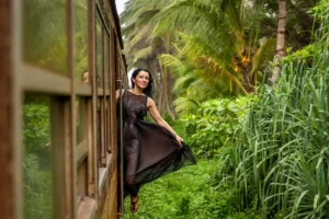 beautiful girl travels by train sri lanka sri lanka trains