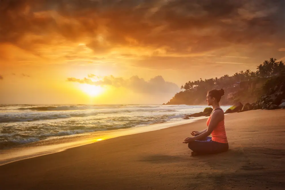 Tranquil Beach Sunset Yoga on the Best Beaches in Sri Lanka, Ideal for Tailor-Made, Luxury Private Tours with Sesatha Travel